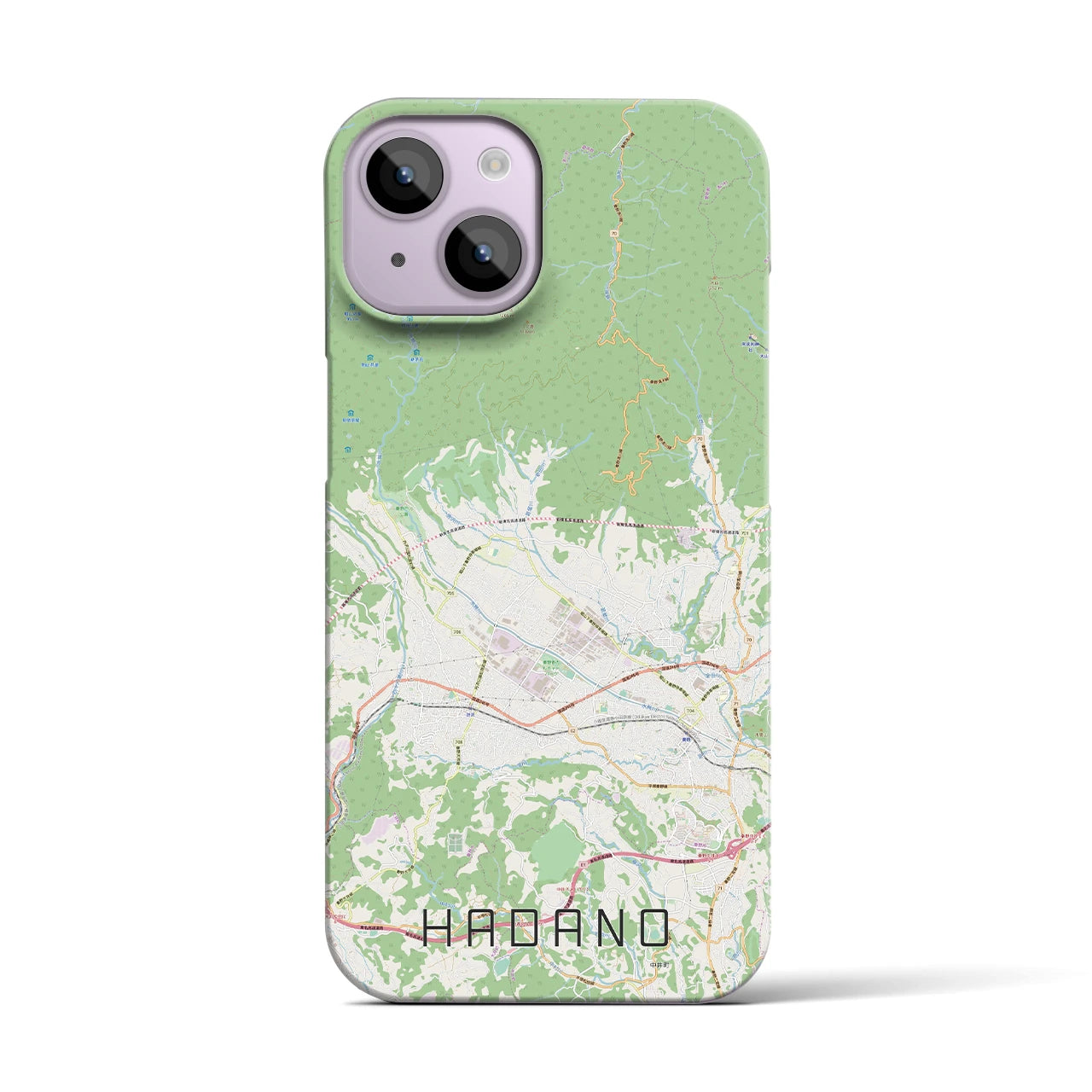 【秦野(神奈川県)】地図柄iPhoneケース(バックカバータイプ)