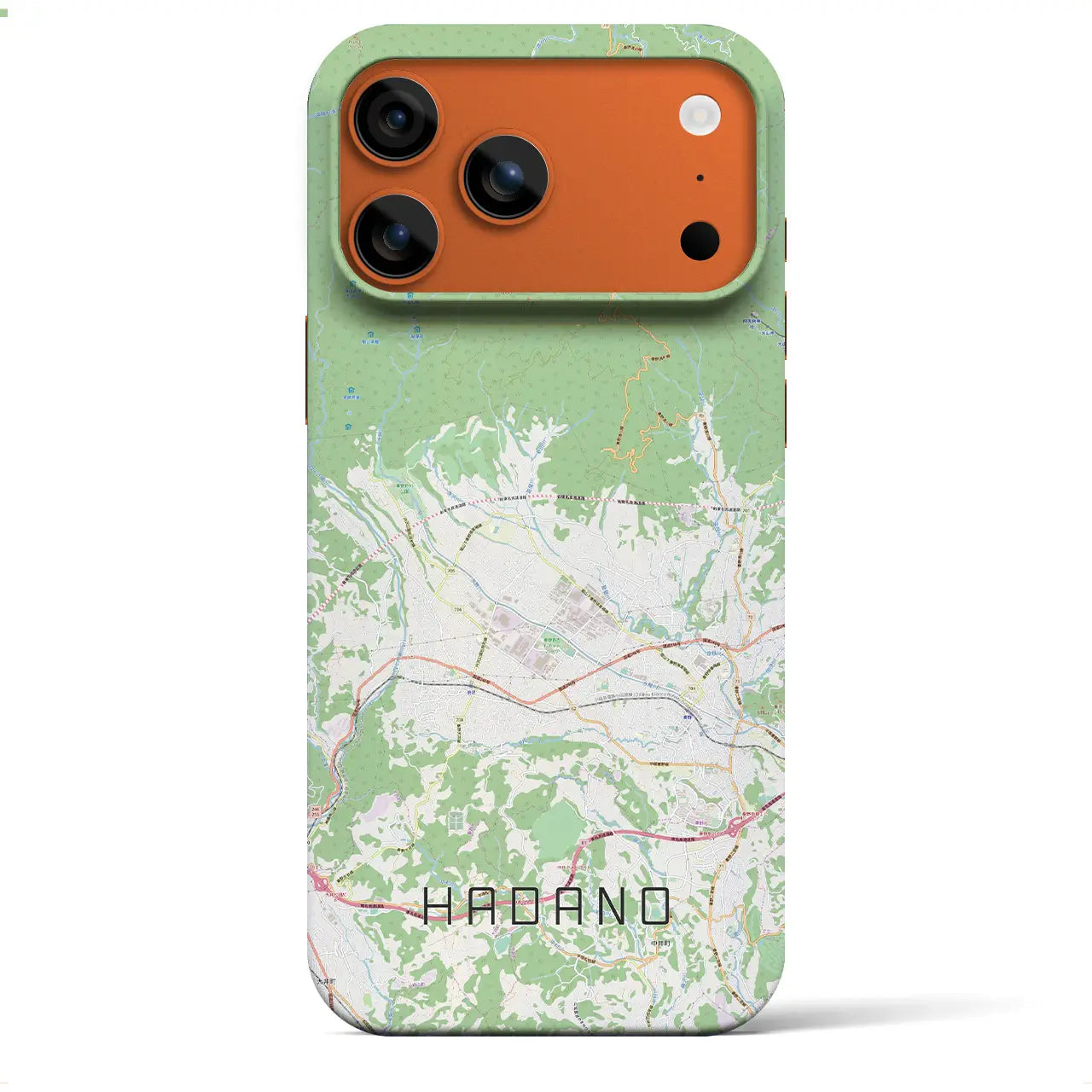 【秦野(神奈川県)】地図柄iPhoneケース(バックカバータイプ)ブラック・iPhone 17 Pro Max 用