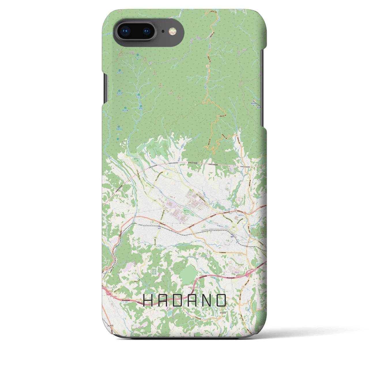 【秦野(神奈川県)】地図柄iPhoneケース(バックカバータイプ)