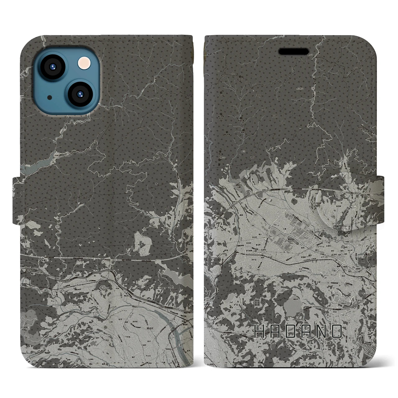 【秦野(神奈川県)】地図柄iPhoneケース(手帳タイプ)