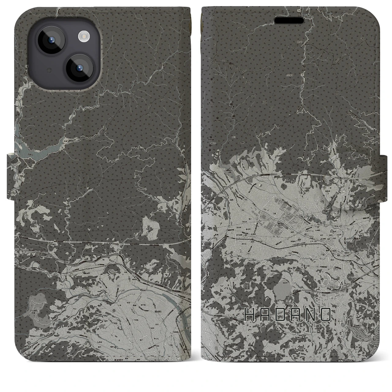 【秦野(神奈川県)】地図柄iPhoneケース(手帳タイプ)