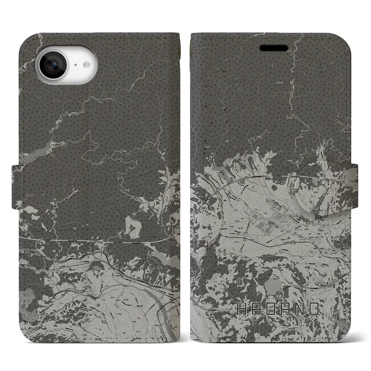 【秦野(神奈川県)】地図柄iPhoneケース(手帳タイプ)