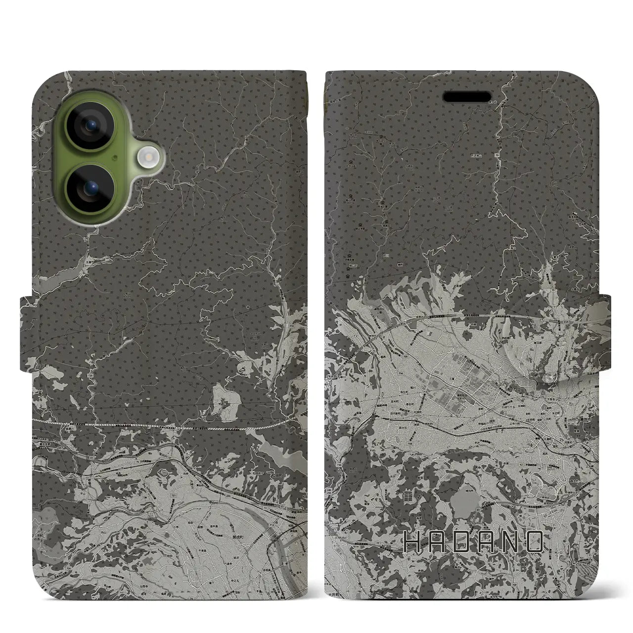 【秦野(神奈川県)】地図柄iPhoneケース(手帳タイプ)