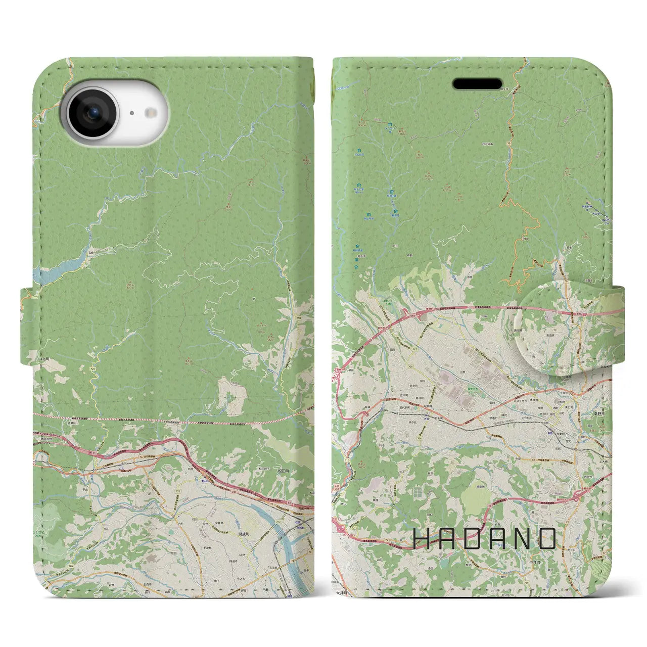 【秦野(神奈川県)】地図柄iPhoneケース(手帳タイプ)