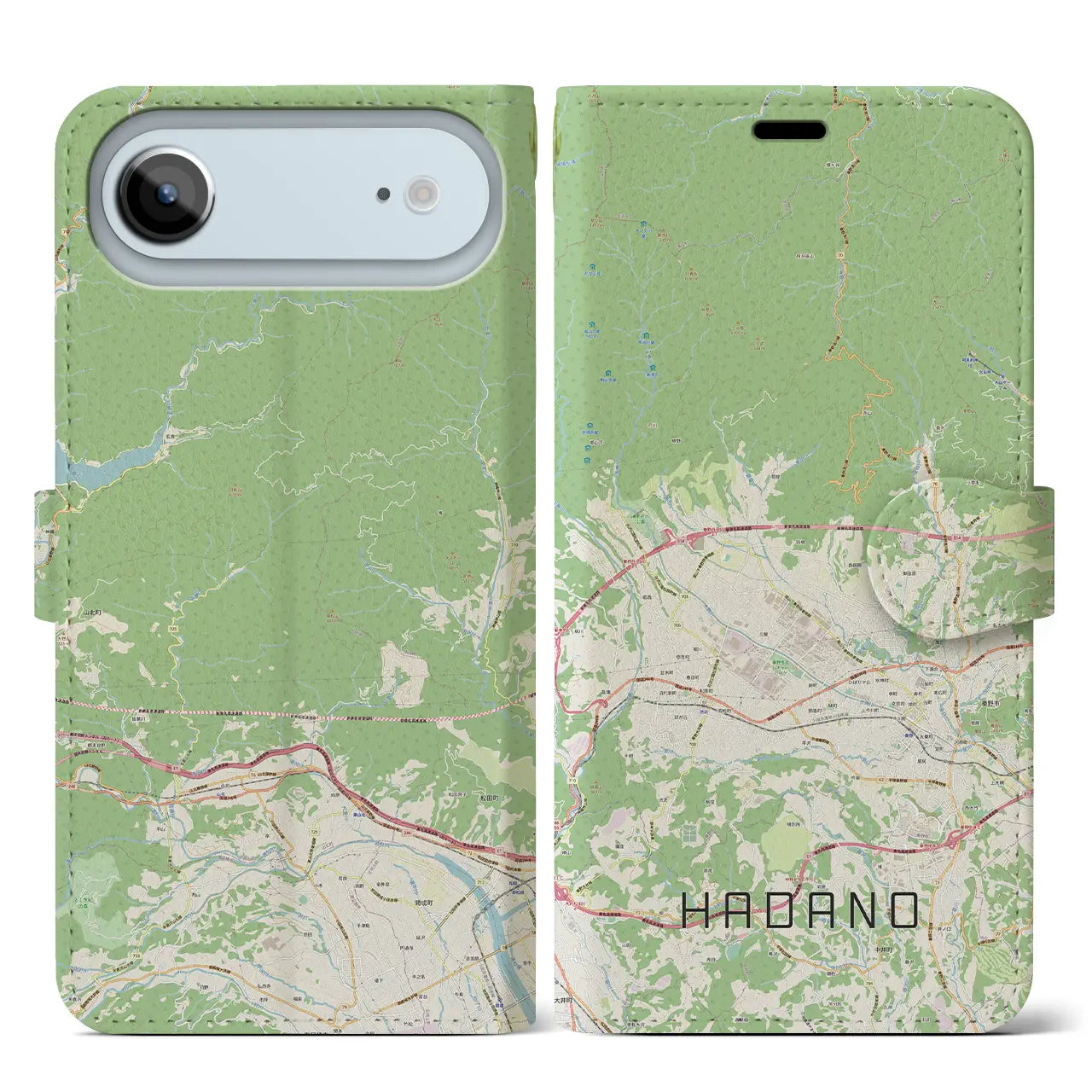 【秦野(神奈川県)】地図柄iPhoneケース(手帳タイプ)