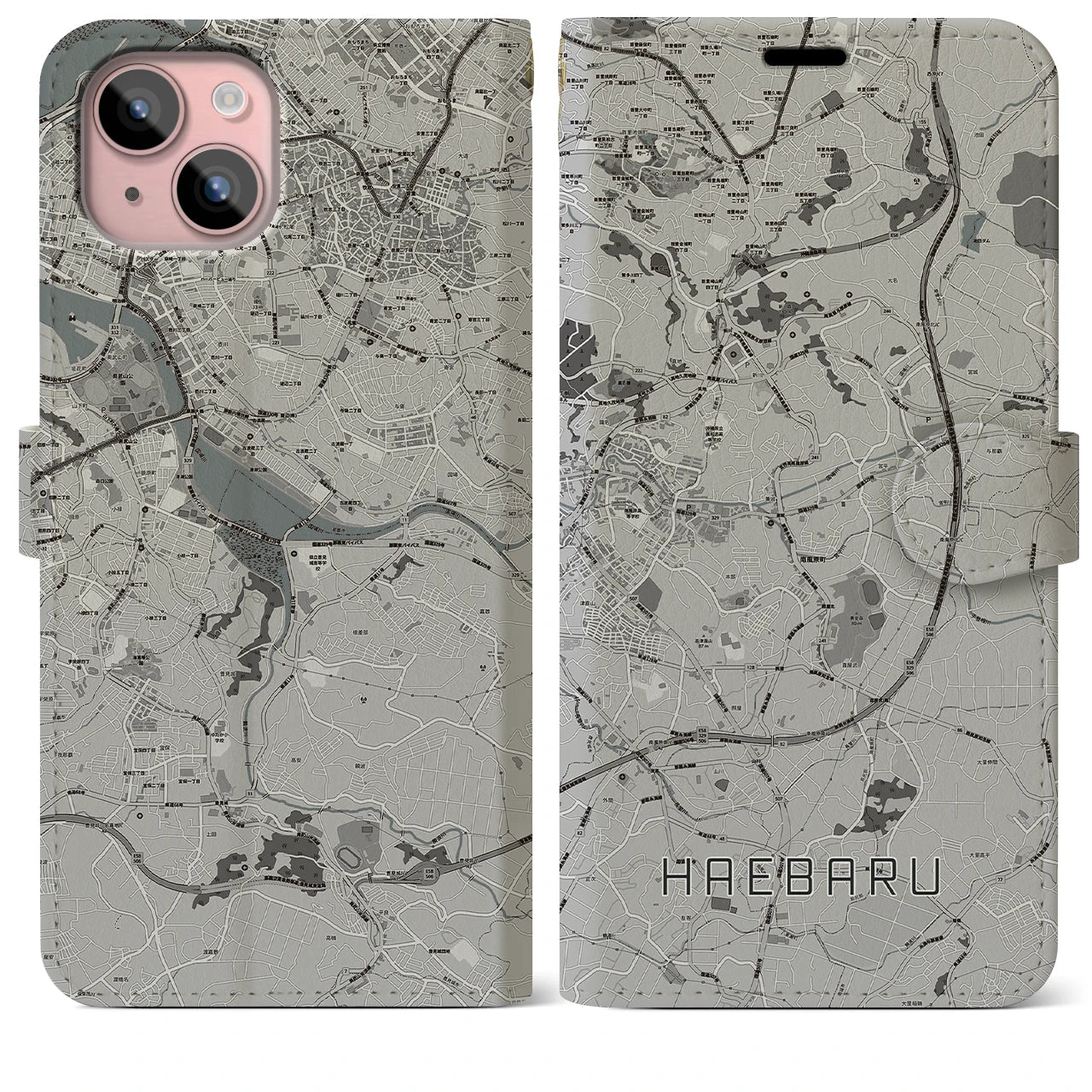 【南風原(沖縄県)】地図柄iPhoneケース(手帳タイプ)