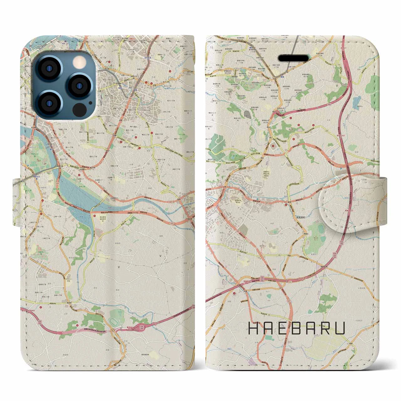 【南風原(沖縄県)】地図柄iPhoneケース(手帳タイプ)