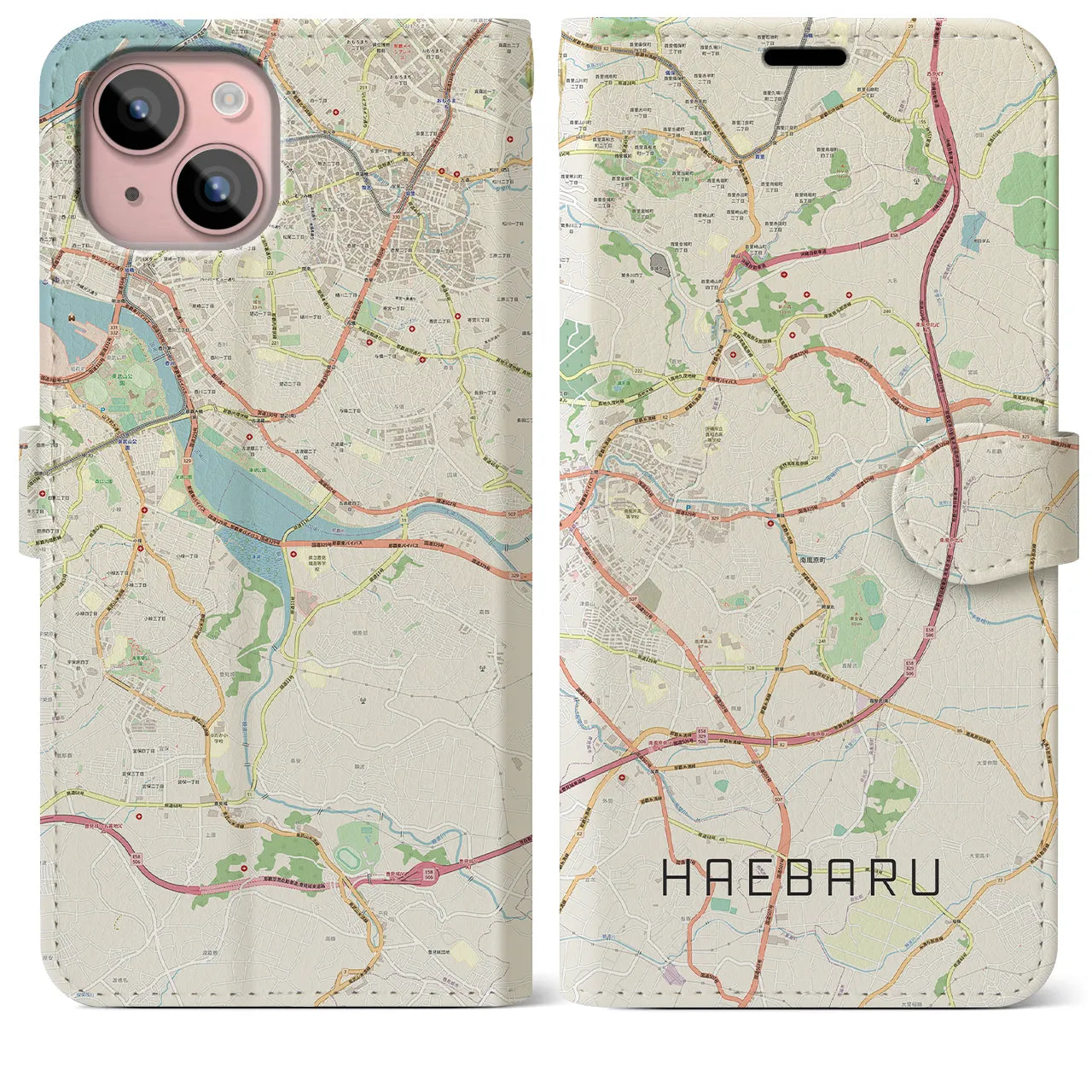 【南風原(沖縄県)】地図柄iPhoneケース(手帳タイプ)