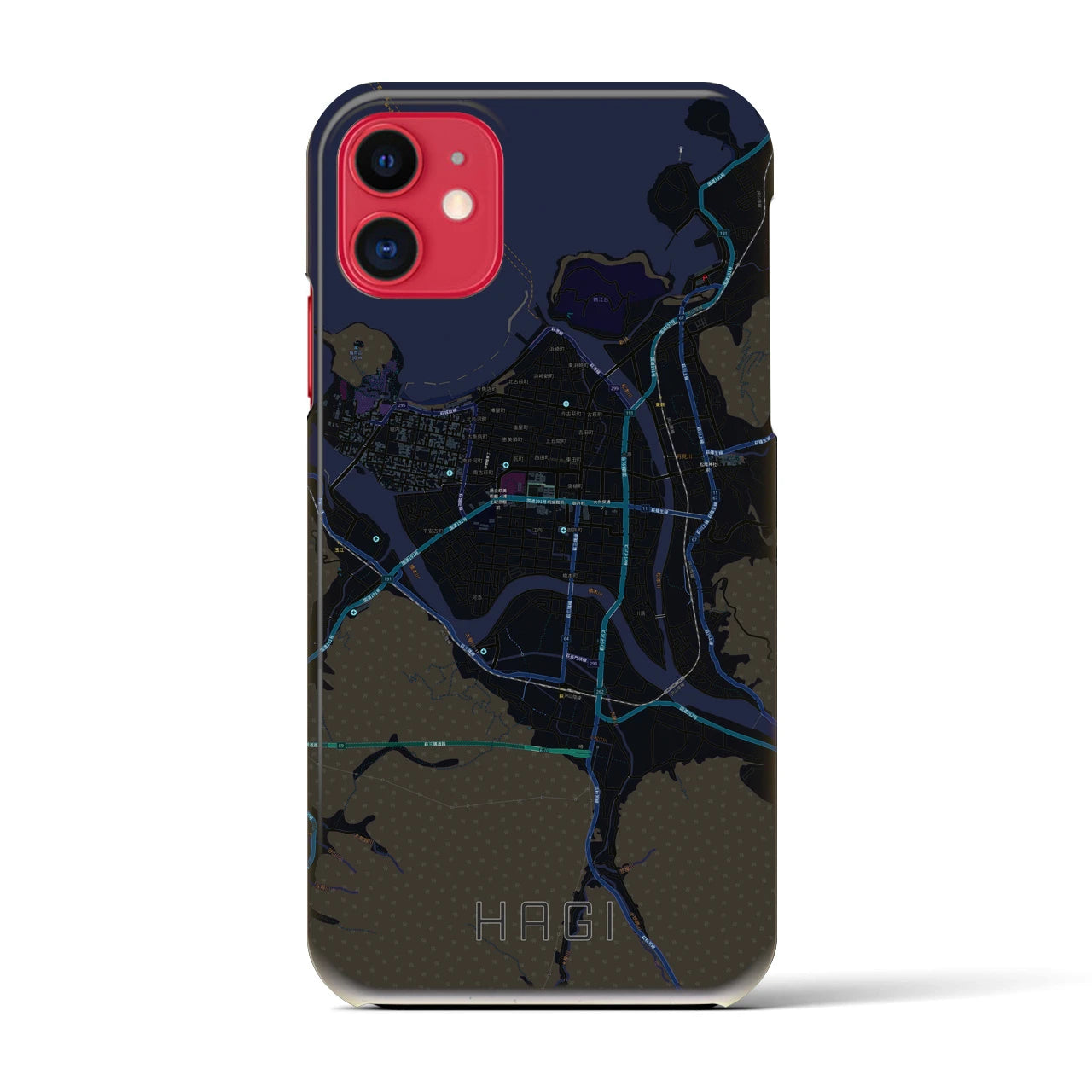 【萩2(山口県)】地図柄iPhoneケース(バックカバータイプ)