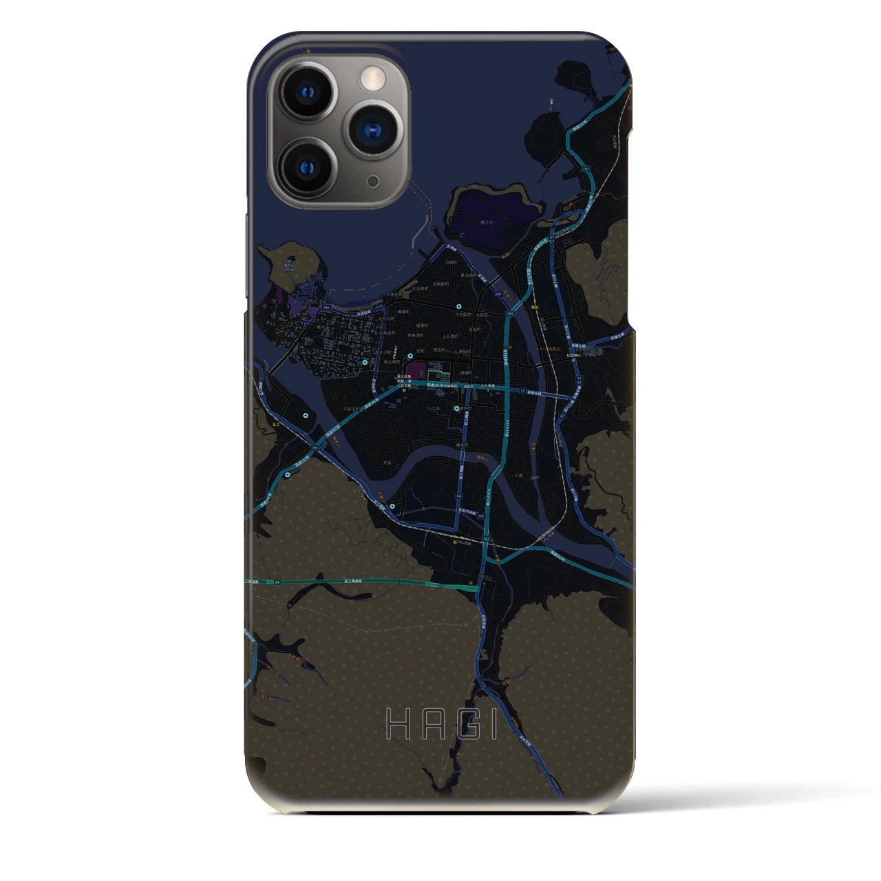 【萩2(山口県)】地図柄iPhoneケース(バックカバータイプ)