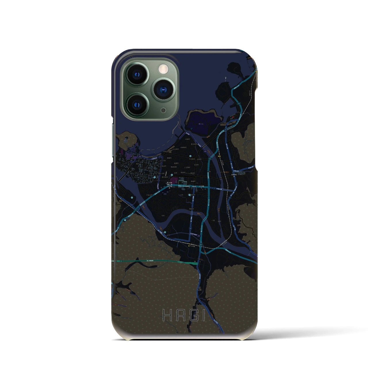 【萩2(山口県)】地図柄iPhoneケース(バックカバータイプ)