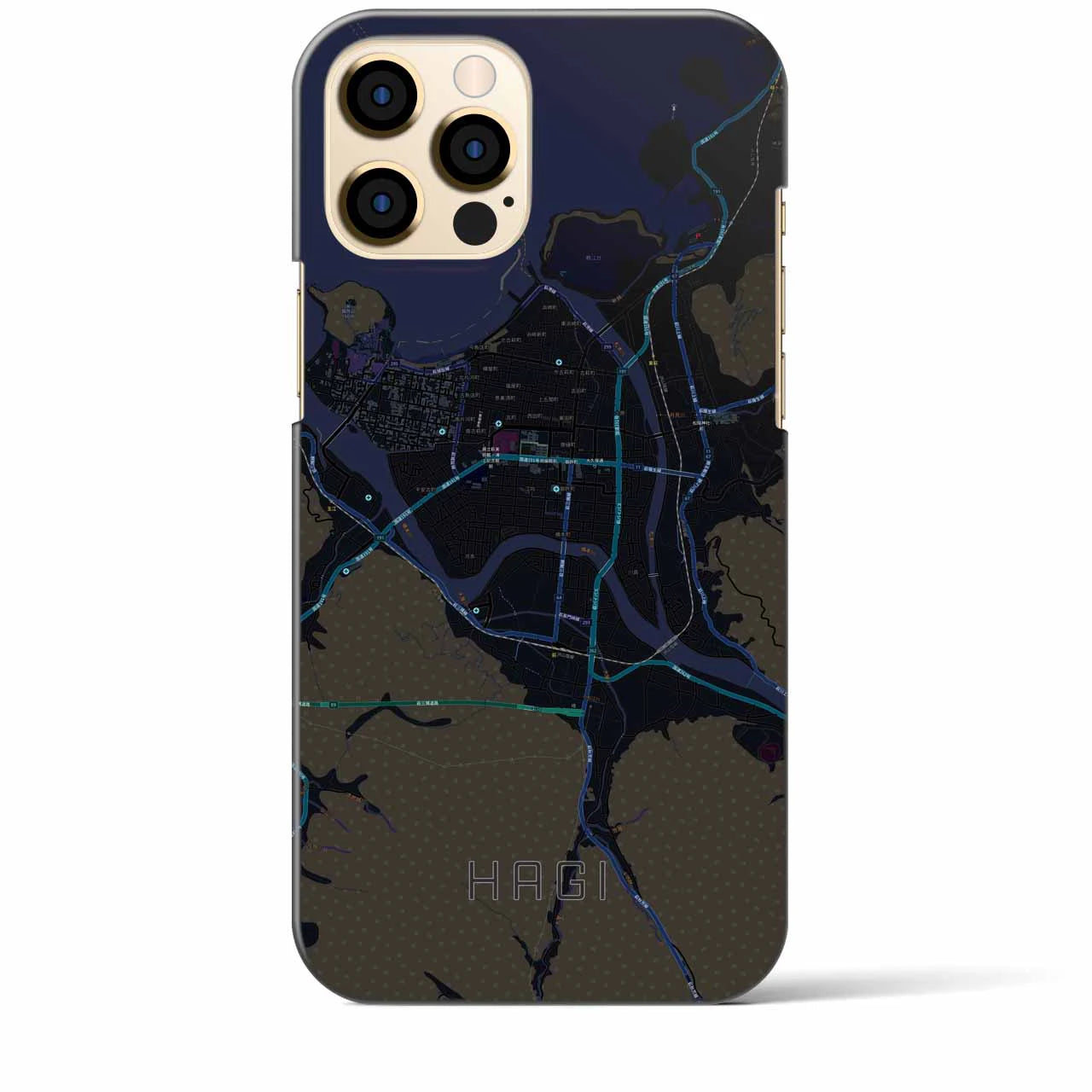 【萩2(山口県)】地図柄iPhoneケース(バックカバータイプ)