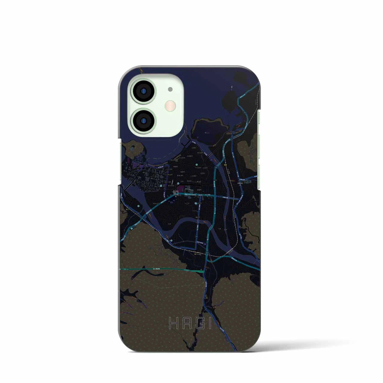 【萩2(山口県)】地図柄iPhoneケース(バックカバータイプ)