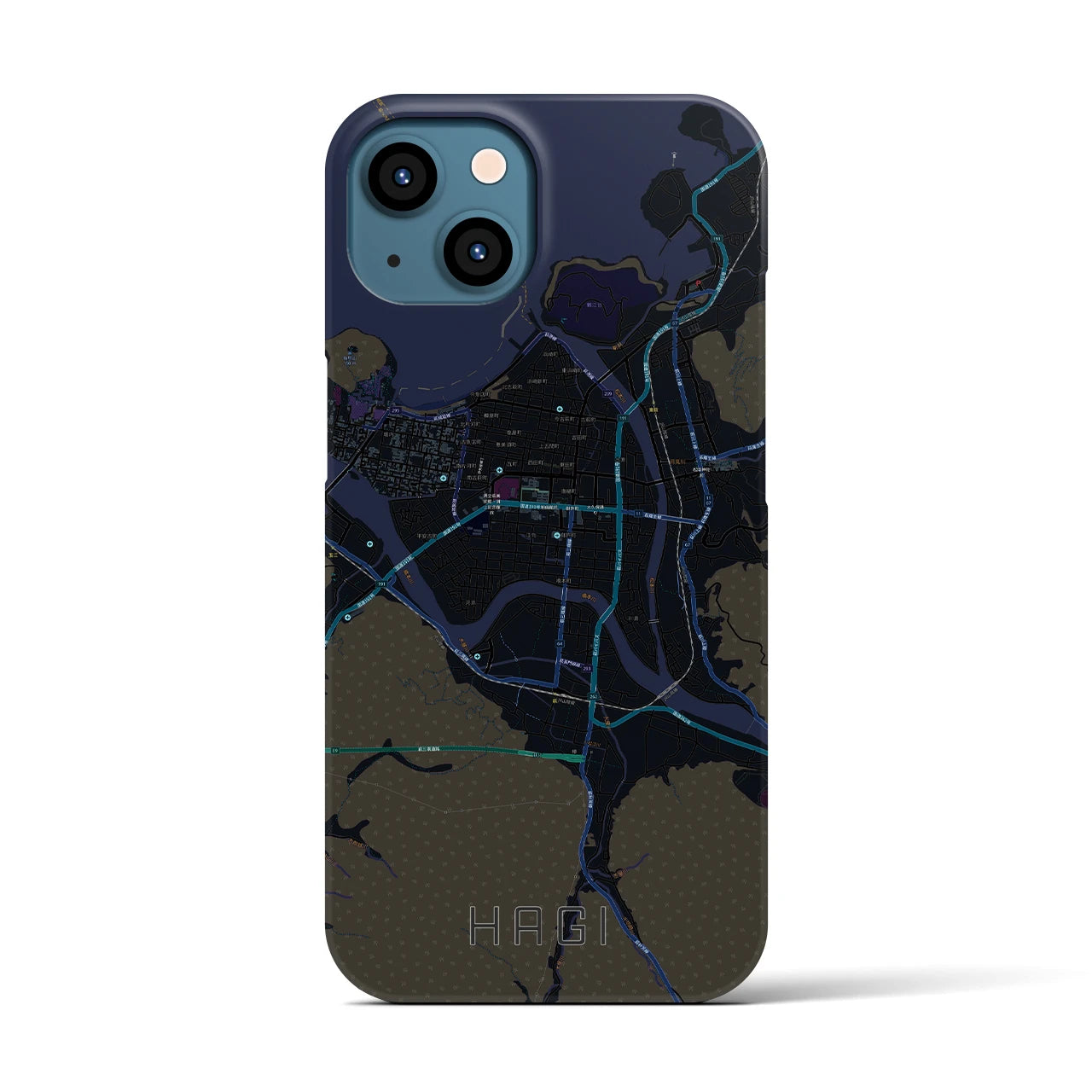 【萩2(山口県)】地図柄iPhoneケース(バックカバータイプ)