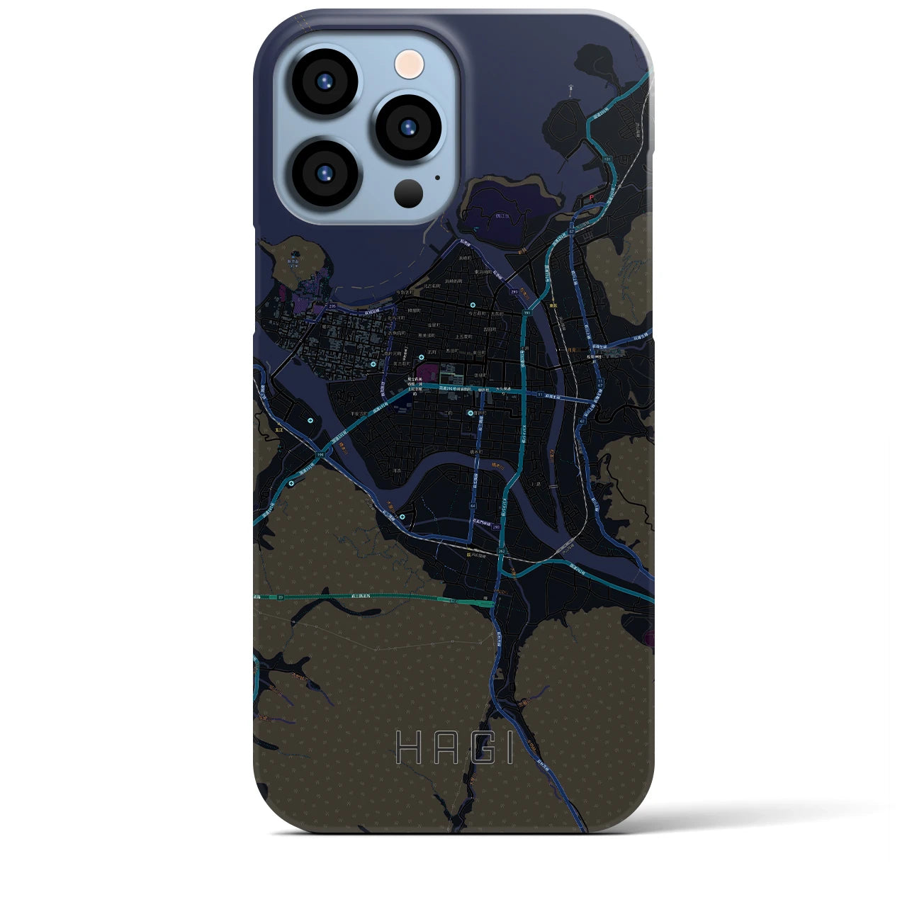 【萩2(山口県)】地図柄iPhoneケース(バックカバータイプ)