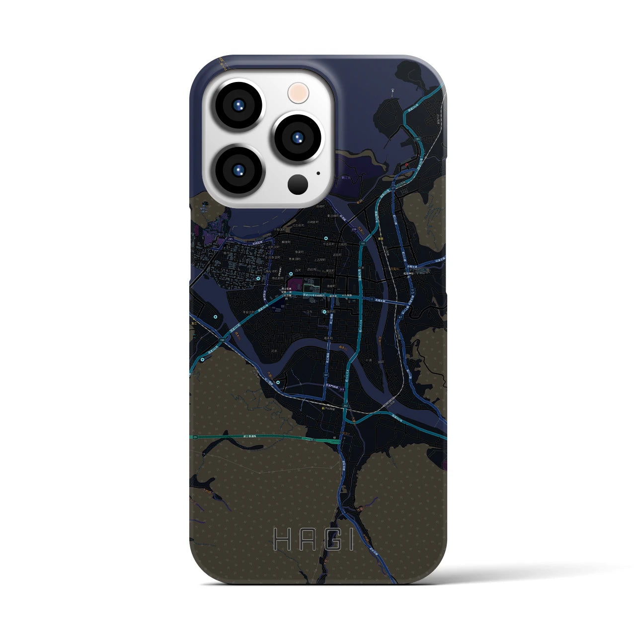 【萩2(山口県)】地図柄iPhoneケース(バックカバータイプ)