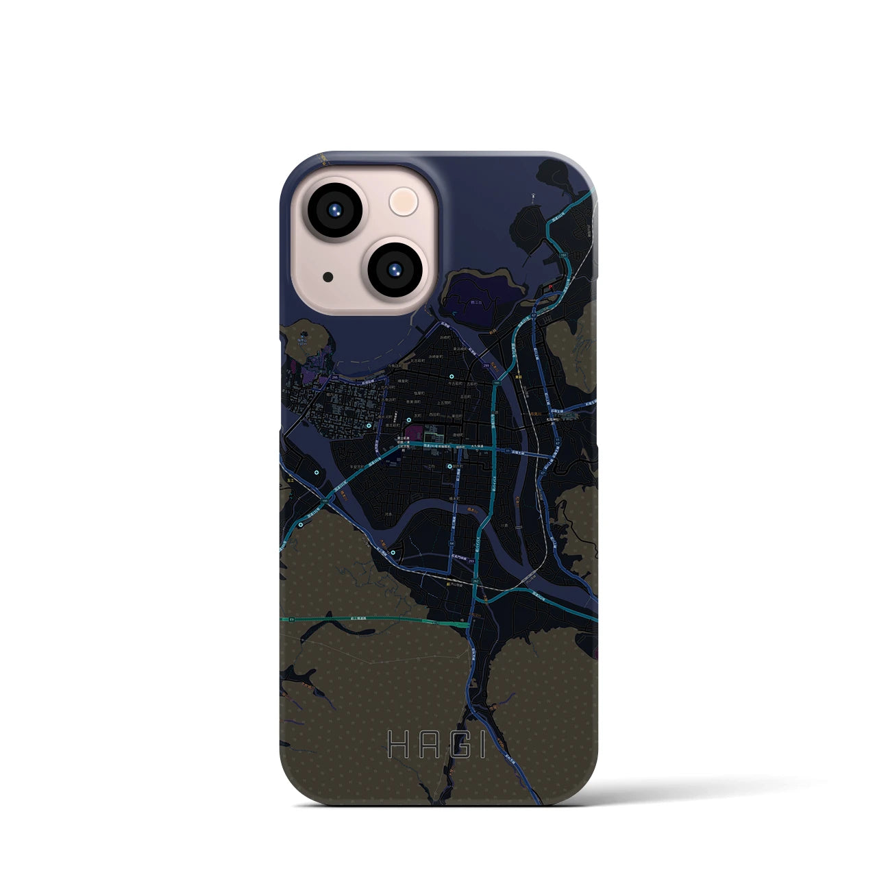 【萩2(山口県)】地図柄iPhoneケース(バックカバータイプ)