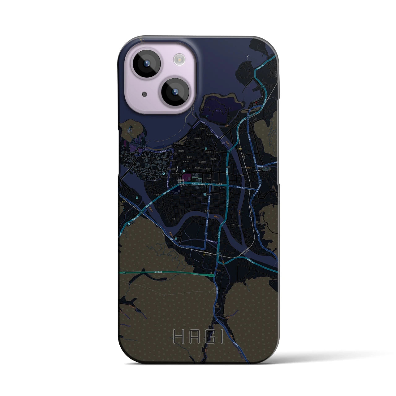 【萩2(山口県)】地図柄iPhoneケース(バックカバータイプ)