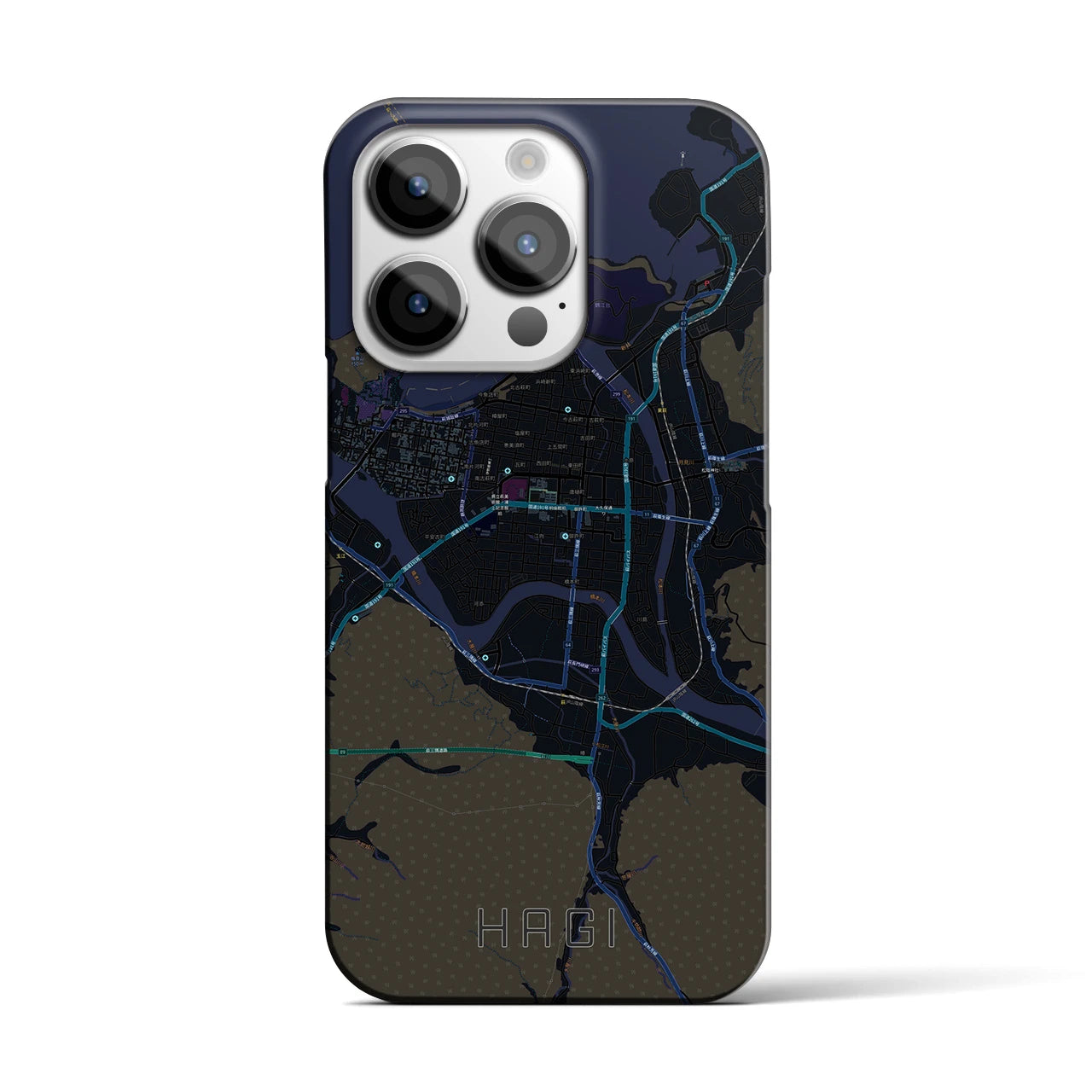 【萩2(山口県)】地図柄iPhoneケース(バックカバータイプ)