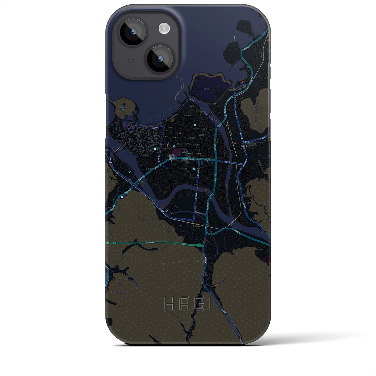 【萩2(山口県)】地図柄iPhoneケース(バックカバータイプ)