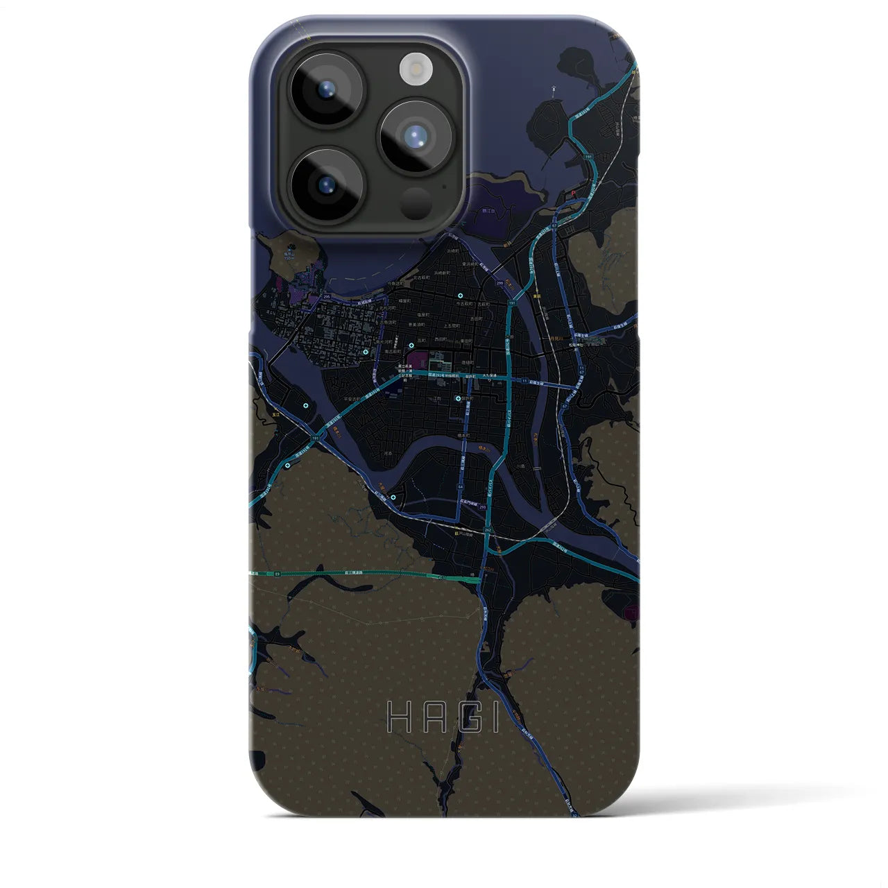 【萩2(山口県)】地図柄iPhoneケース(バックカバータイプ)