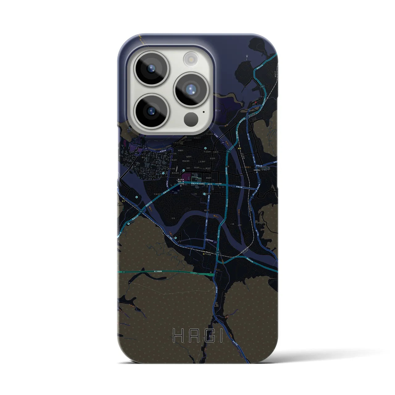 【萩2(山口県)】地図柄iPhoneケース(バックカバータイプ)