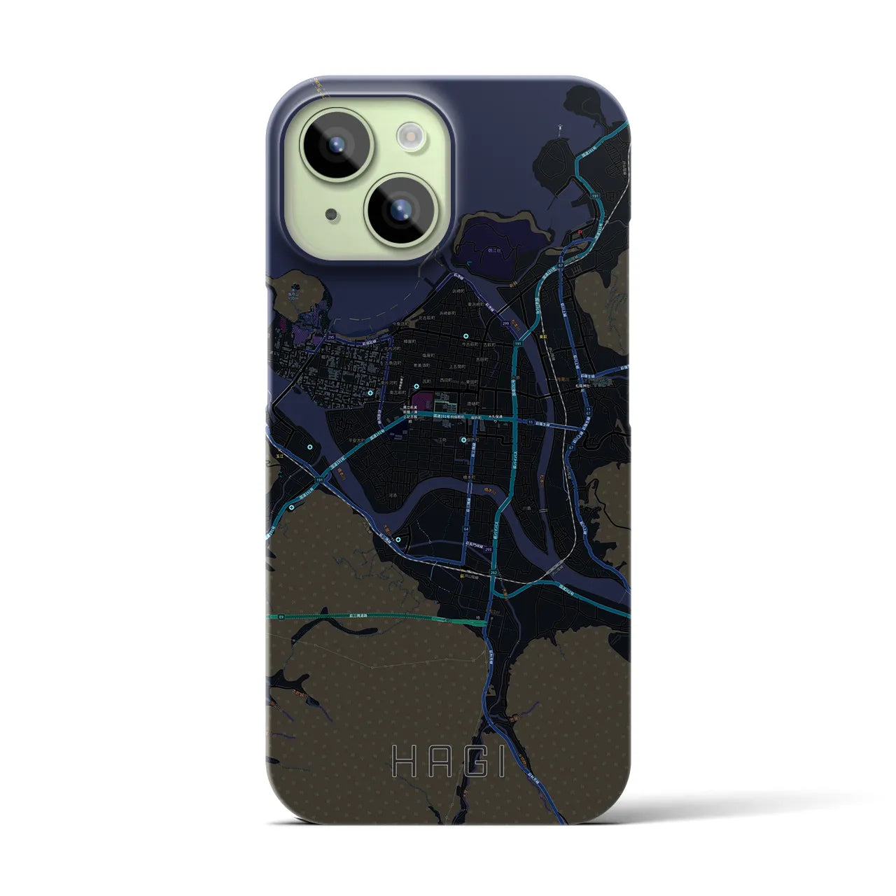 【萩2(山口県)】地図柄iPhoneケース(バックカバータイプ)