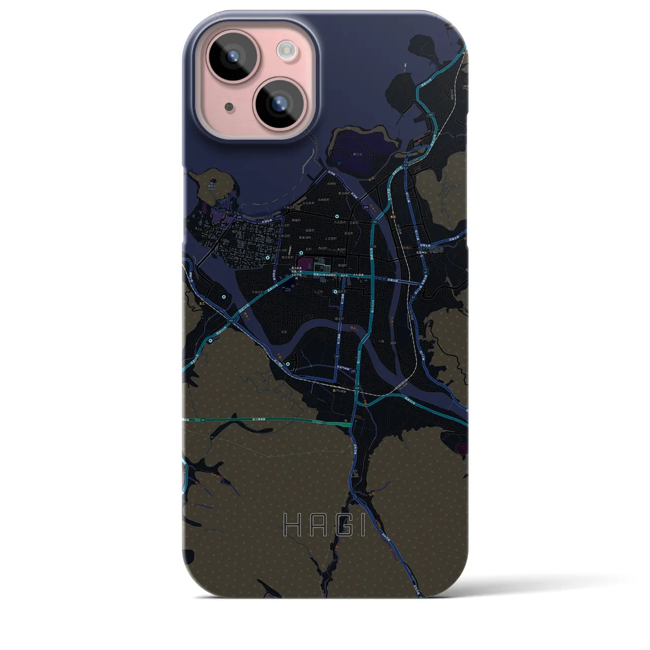 【萩2(山口県)】地図柄iPhoneケース(バックカバータイプ)