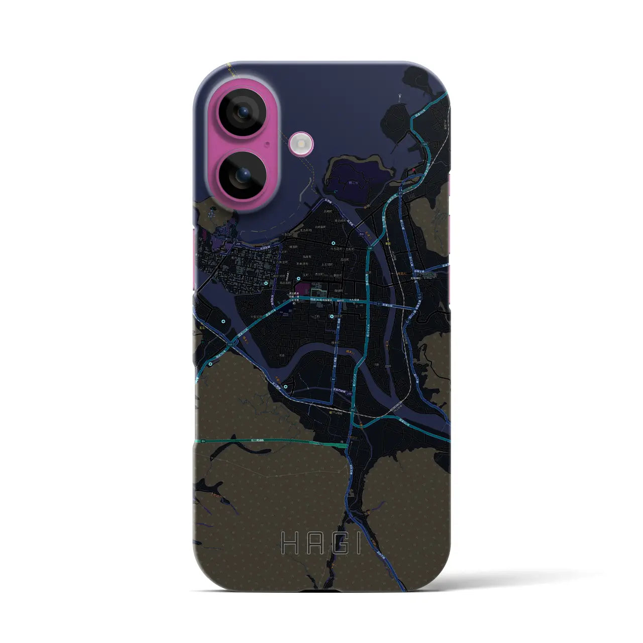 【萩2(山口県)】地図柄iPhoneケース(バックカバータイプ)