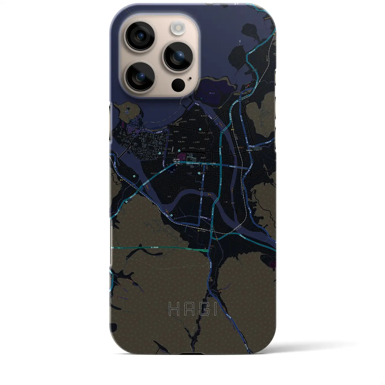 【萩2(山口県)】地図柄iPhoneケース(バックカバータイプ)