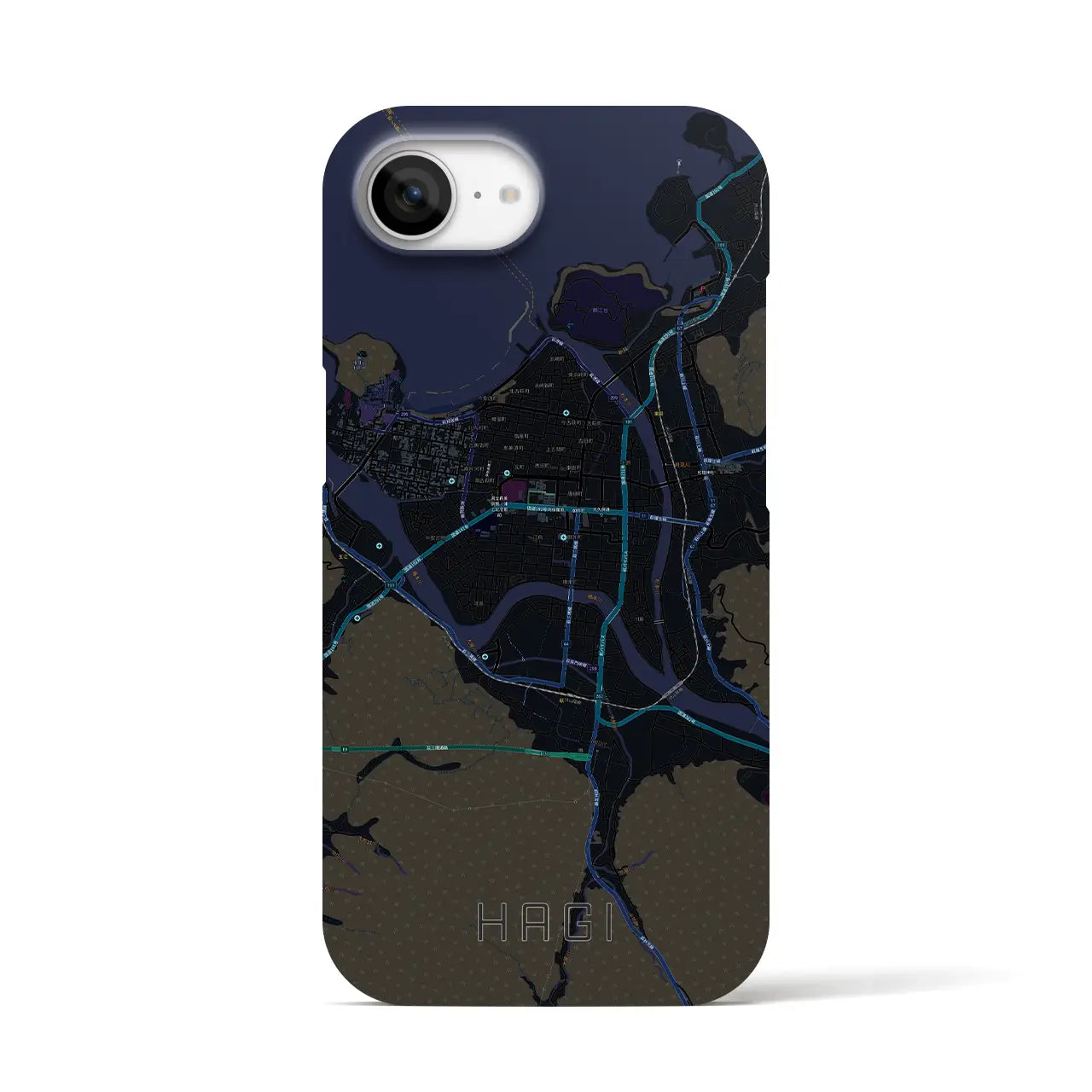【萩2(山口県)】地図柄iPhoneケース(バックカバータイプ)