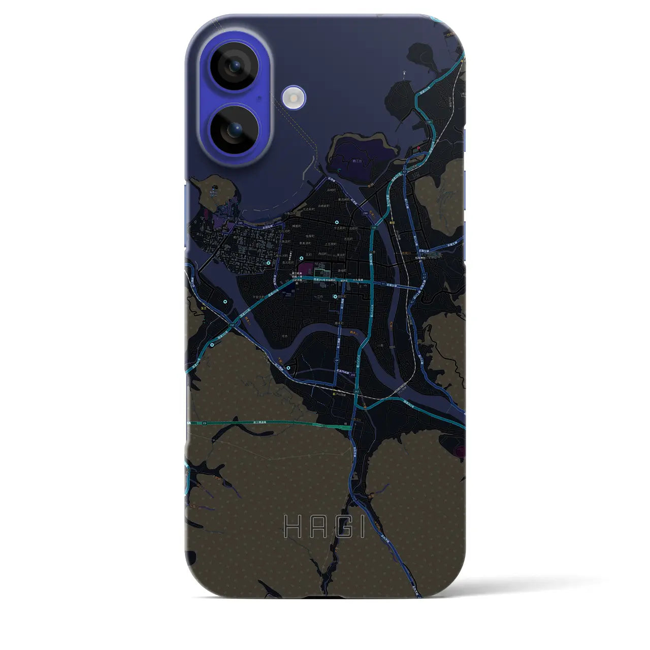 【萩2(山口県)】地図柄iPhoneケース(バックカバータイプ)