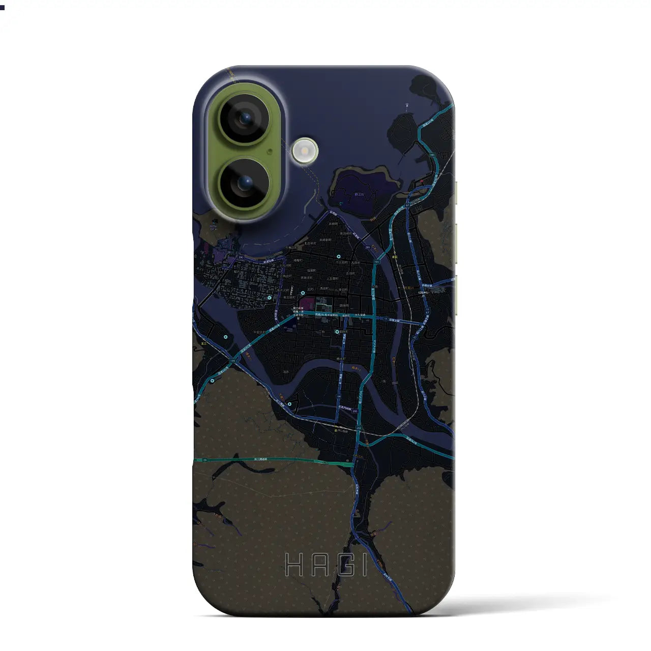 【萩2(山口県)】地図柄iPhoneケース(バックカバータイプ)