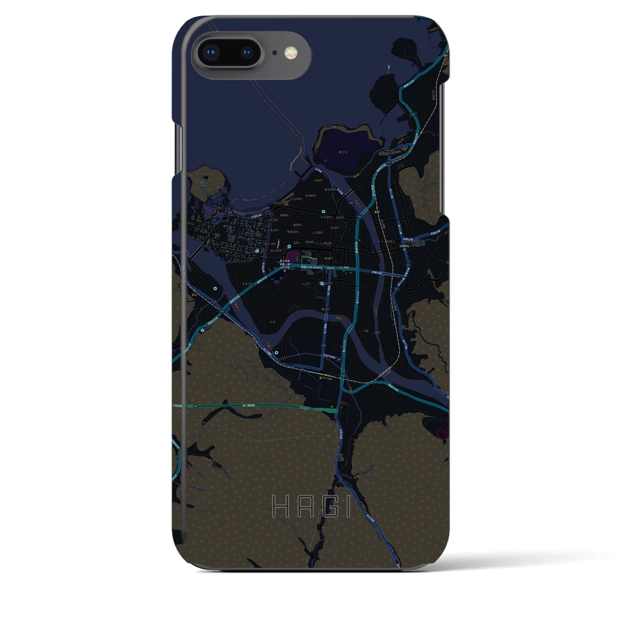 【萩2(山口県)】地図柄iPhoneケース(バックカバータイプ)