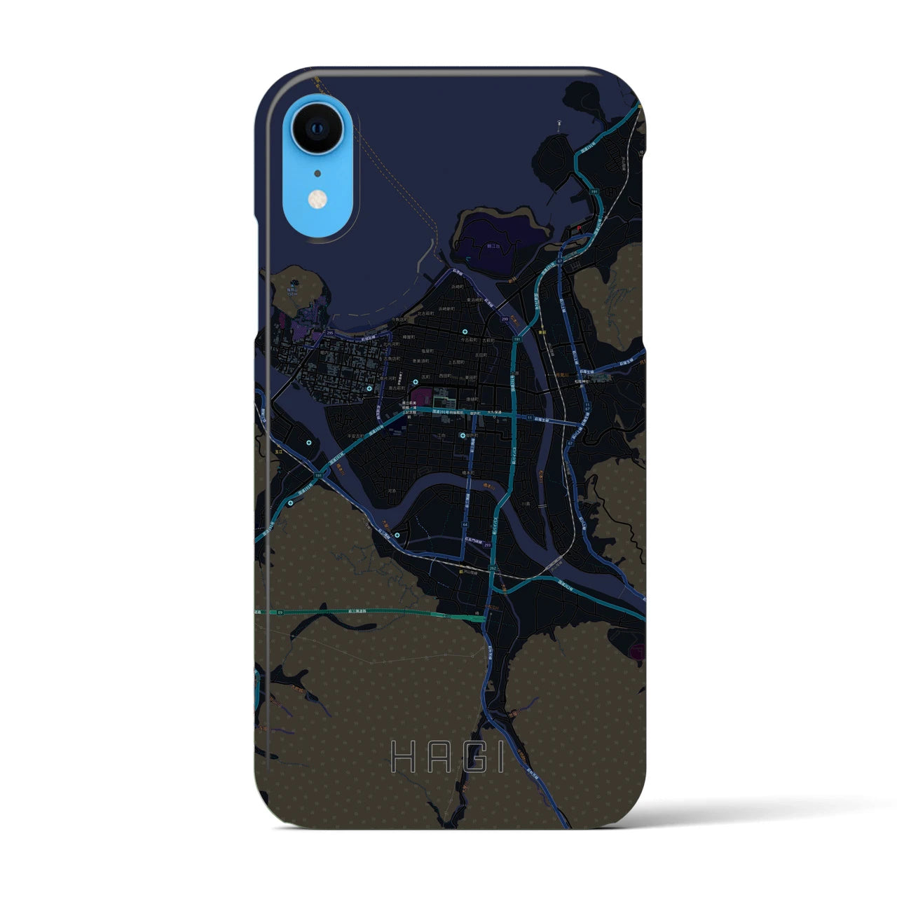 【萩2(山口県)】地図柄iPhoneケース(バックカバータイプ)