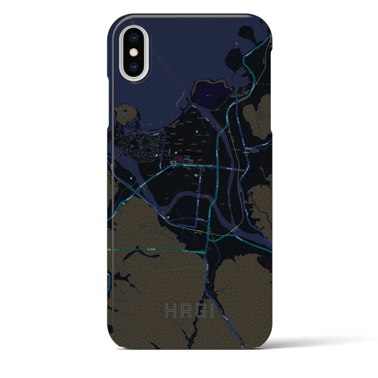 【萩2(山口県)】地図柄iPhoneケース(バックカバータイプ)