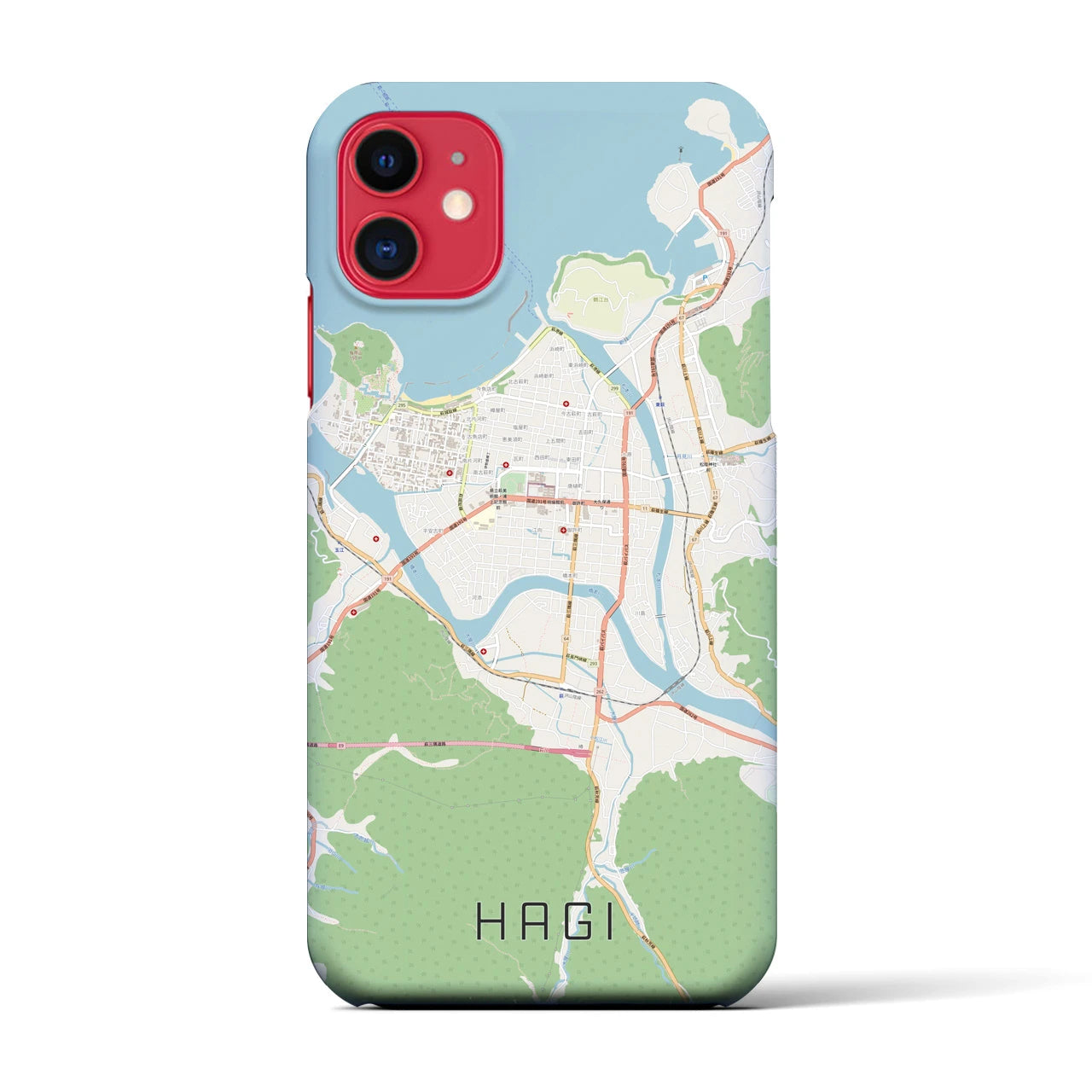 【萩2(山口県)】地図柄iPhoneケース(バックカバータイプ)