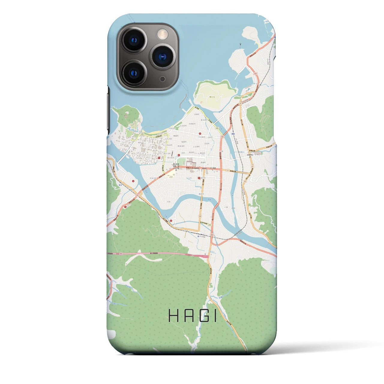 【萩2(山口県)】地図柄iPhoneケース(バックカバータイプ)