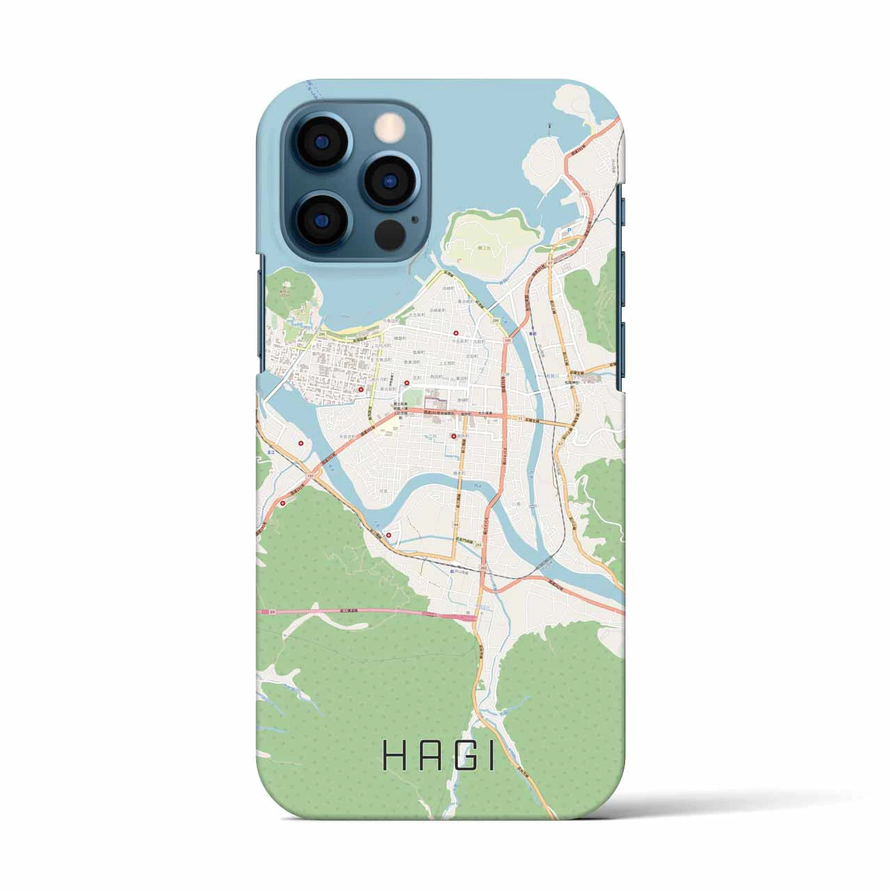 【萩2(山口県)】地図柄iPhoneケース(バックカバータイプ)