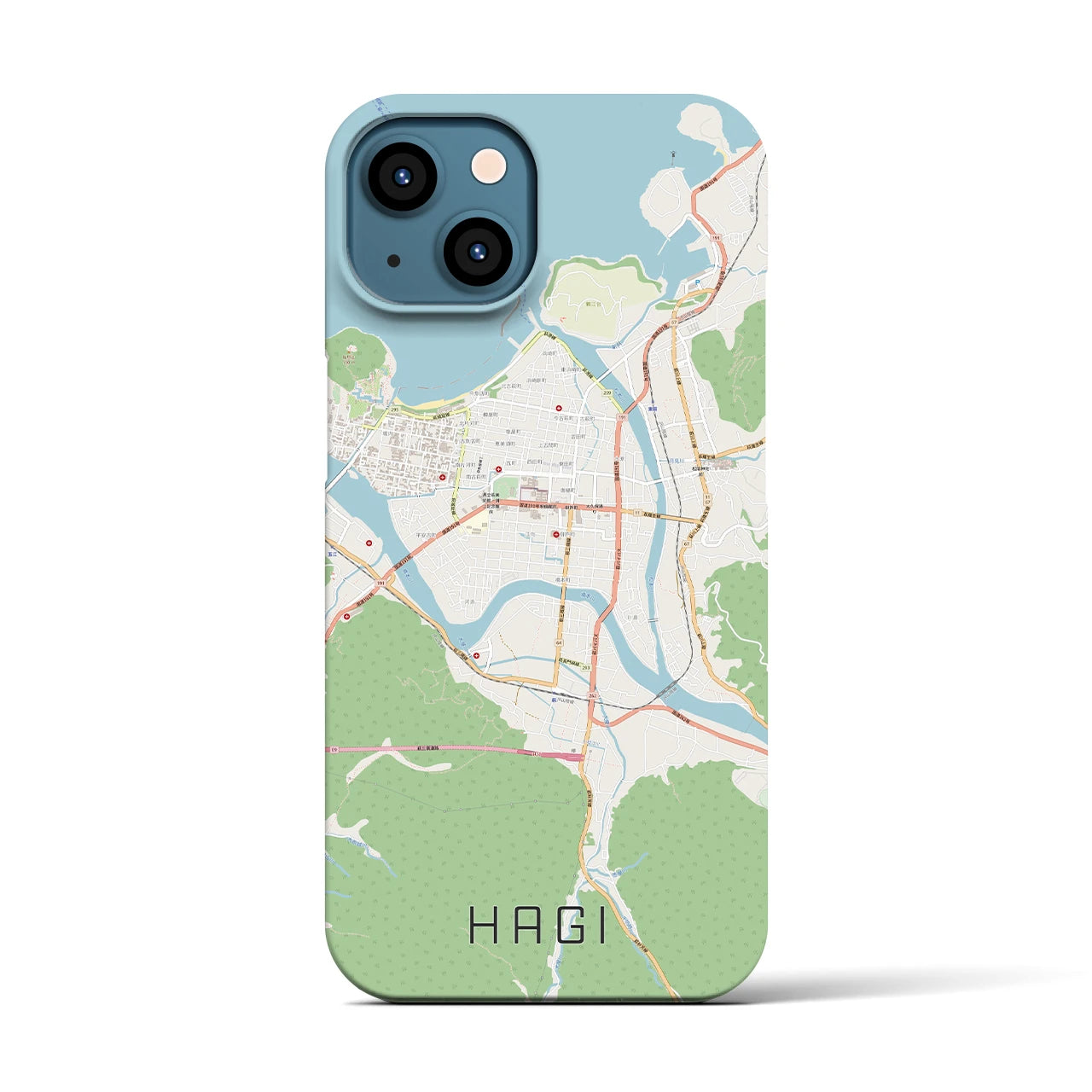 【萩2(山口県)】地図柄iPhoneケース(バックカバータイプ)