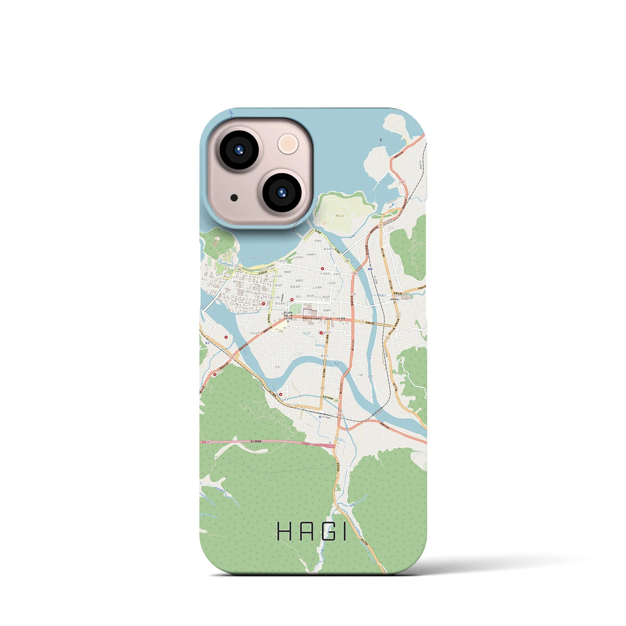 【萩2(山口県)】地図柄iPhoneケース(バックカバータイプ)