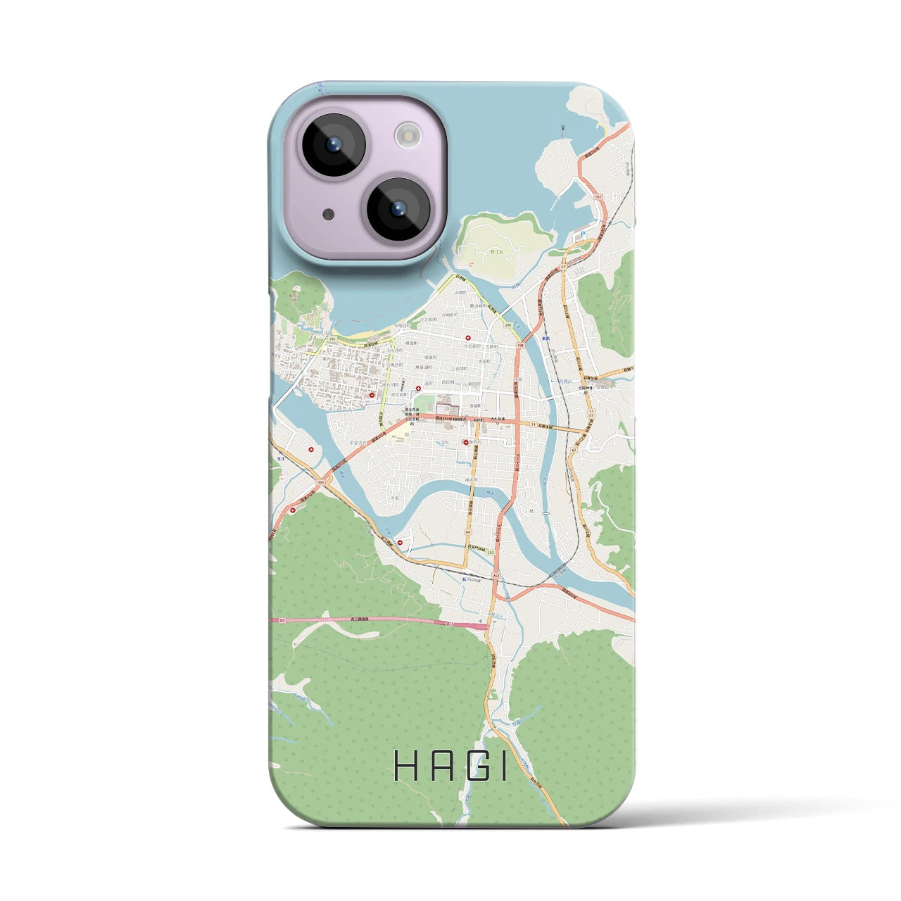 【萩2(山口県)】地図柄iPhoneケース(バックカバータイプ)