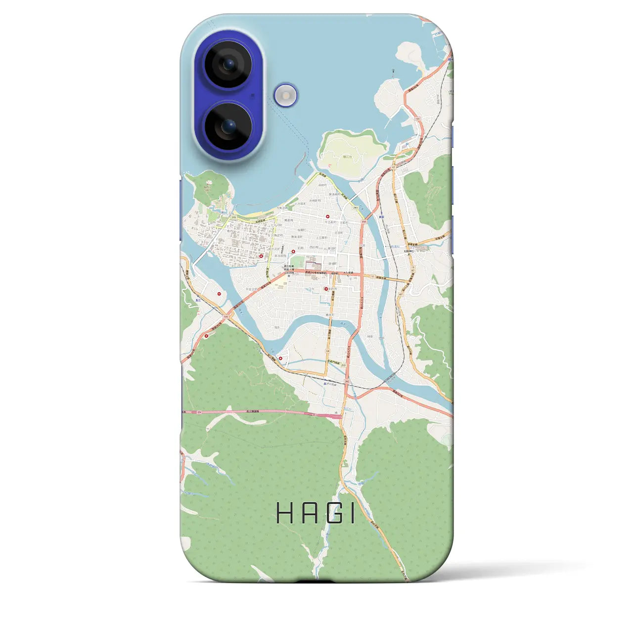 【萩2(山口県)】地図柄iPhoneケース(バックカバータイプ)