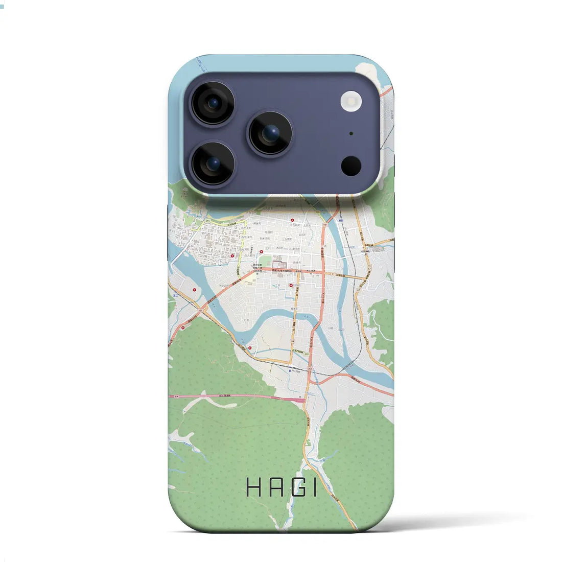 【萩2(山口県)】地図柄iPhoneケース(バックカバータイプ)ナチュラル・iPhone 17 Pro Max 用