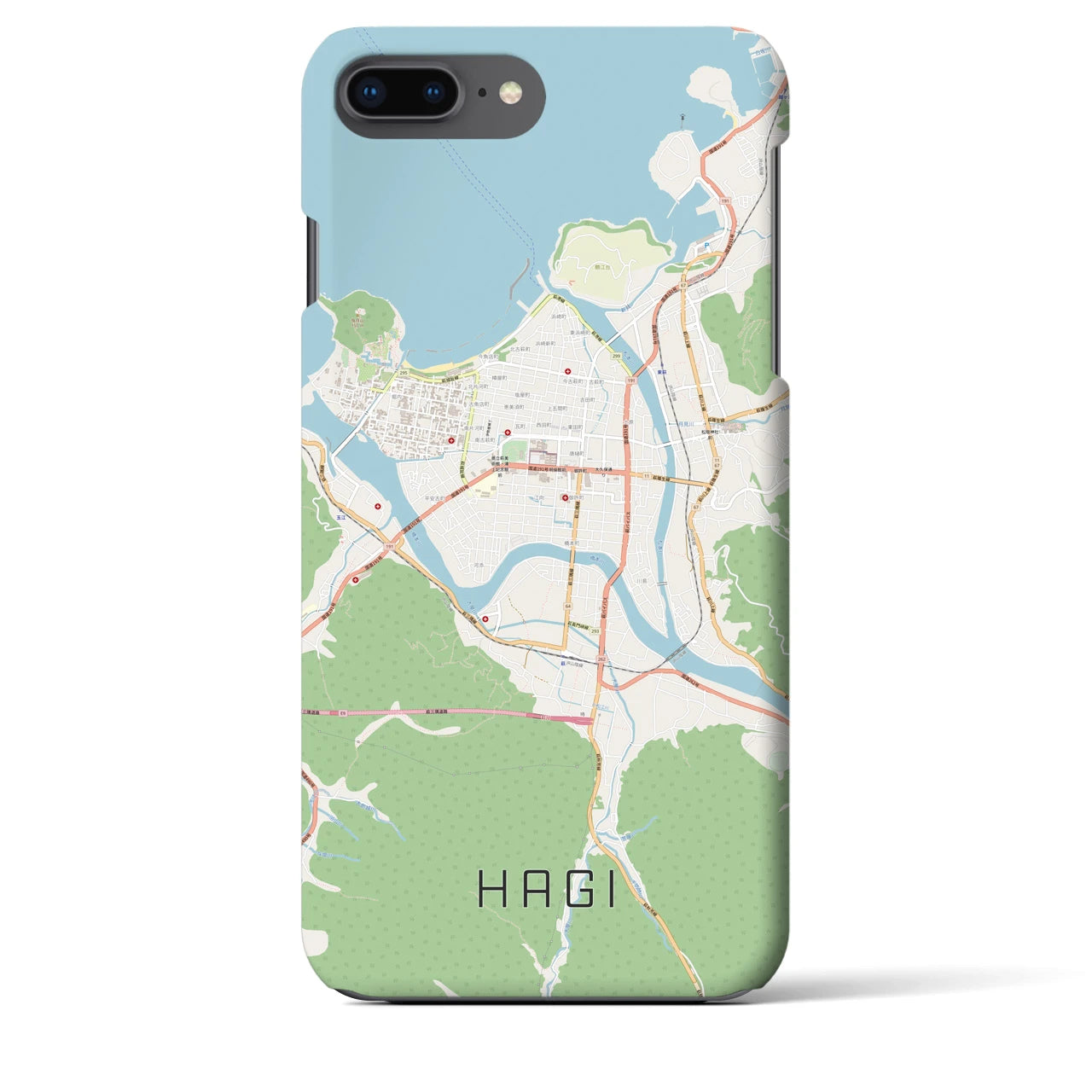 【萩2(山口県)】地図柄iPhoneケース(バックカバータイプ)