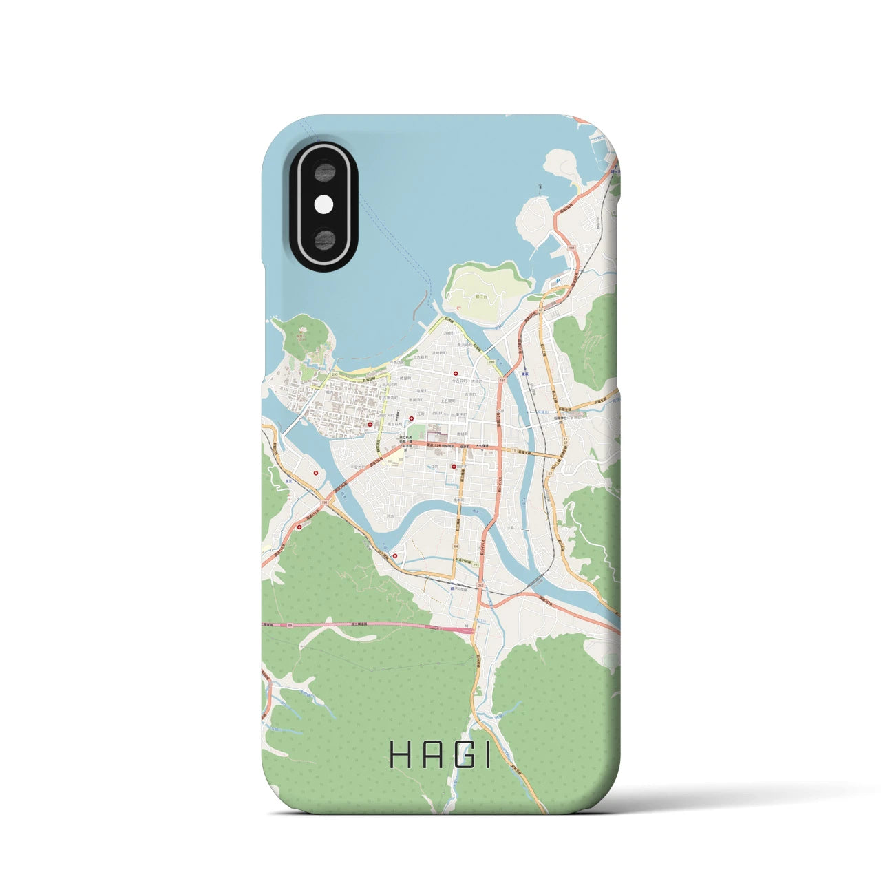 【萩2(山口県)】地図柄iPhoneケース(バックカバータイプ)