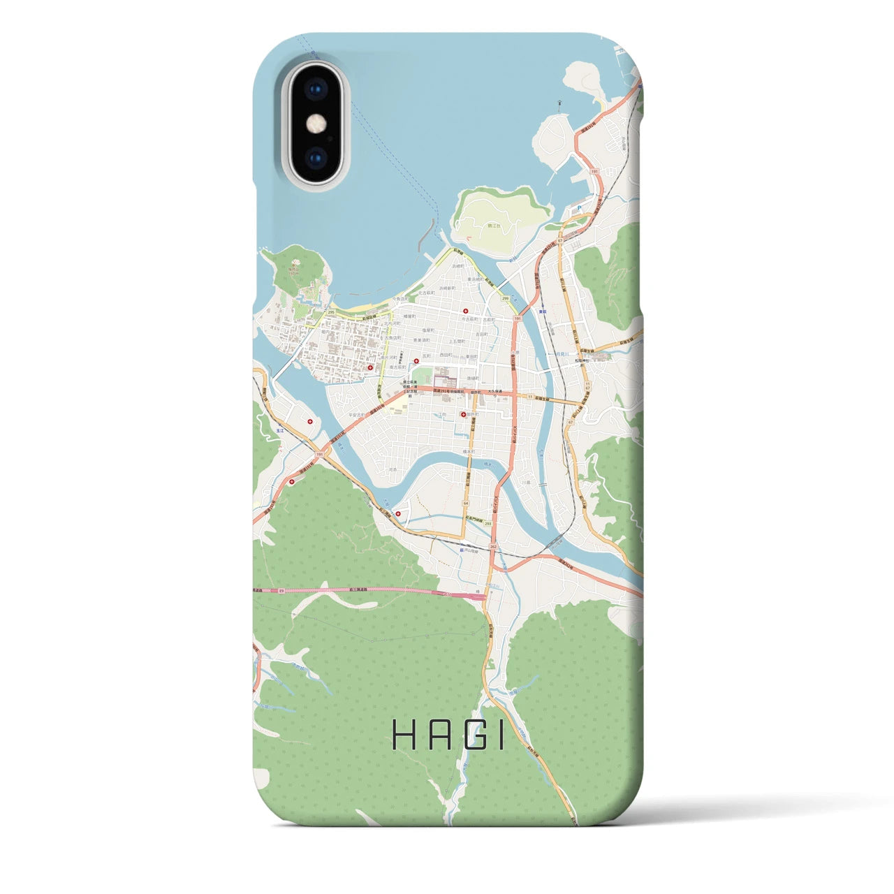 【萩2(山口県)】地図柄iPhoneケース(バックカバータイプ)