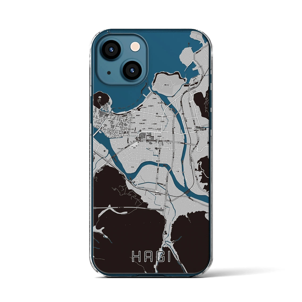 【萩2(山口県)】地図柄iPhoneケース(クリアタイプ)