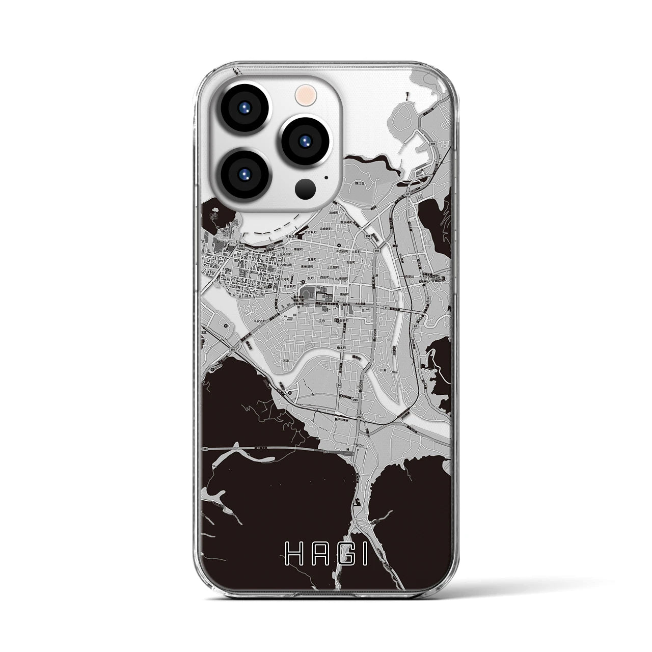 【萩2(山口県)】地図柄iPhoneケース(クリアタイプ)