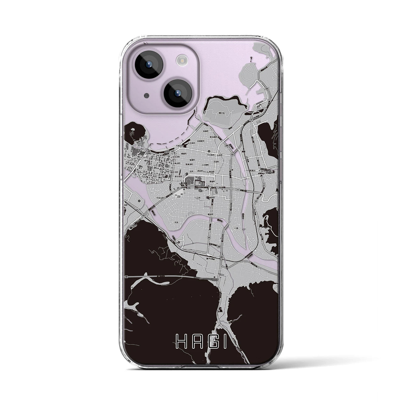 【萩2(山口県)】地図柄iPhoneケース(クリアタイプ)